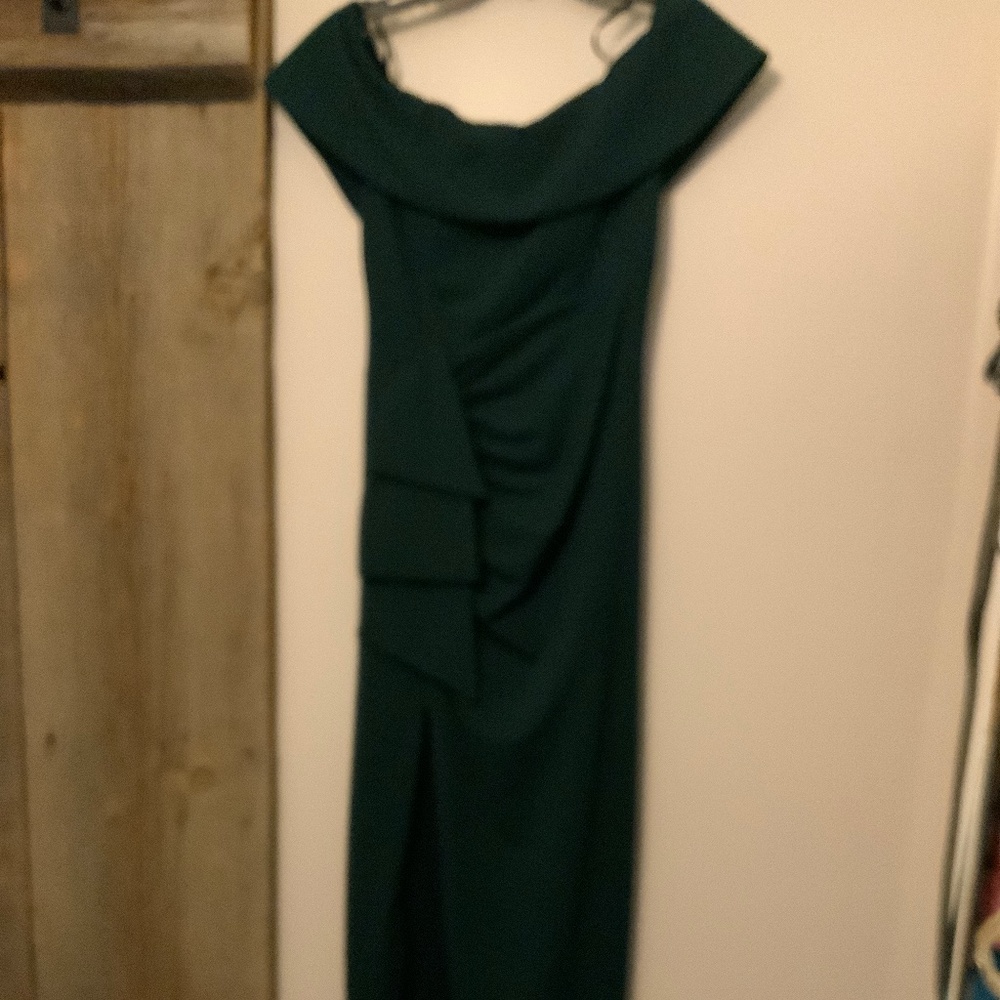 Xscape Dark green full length evening gown size 10